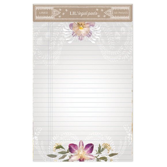 NEW Papaya Orchid Lace Legal Pad and Matching Note Pad beautiful on both sides! - Picture 3 of 3